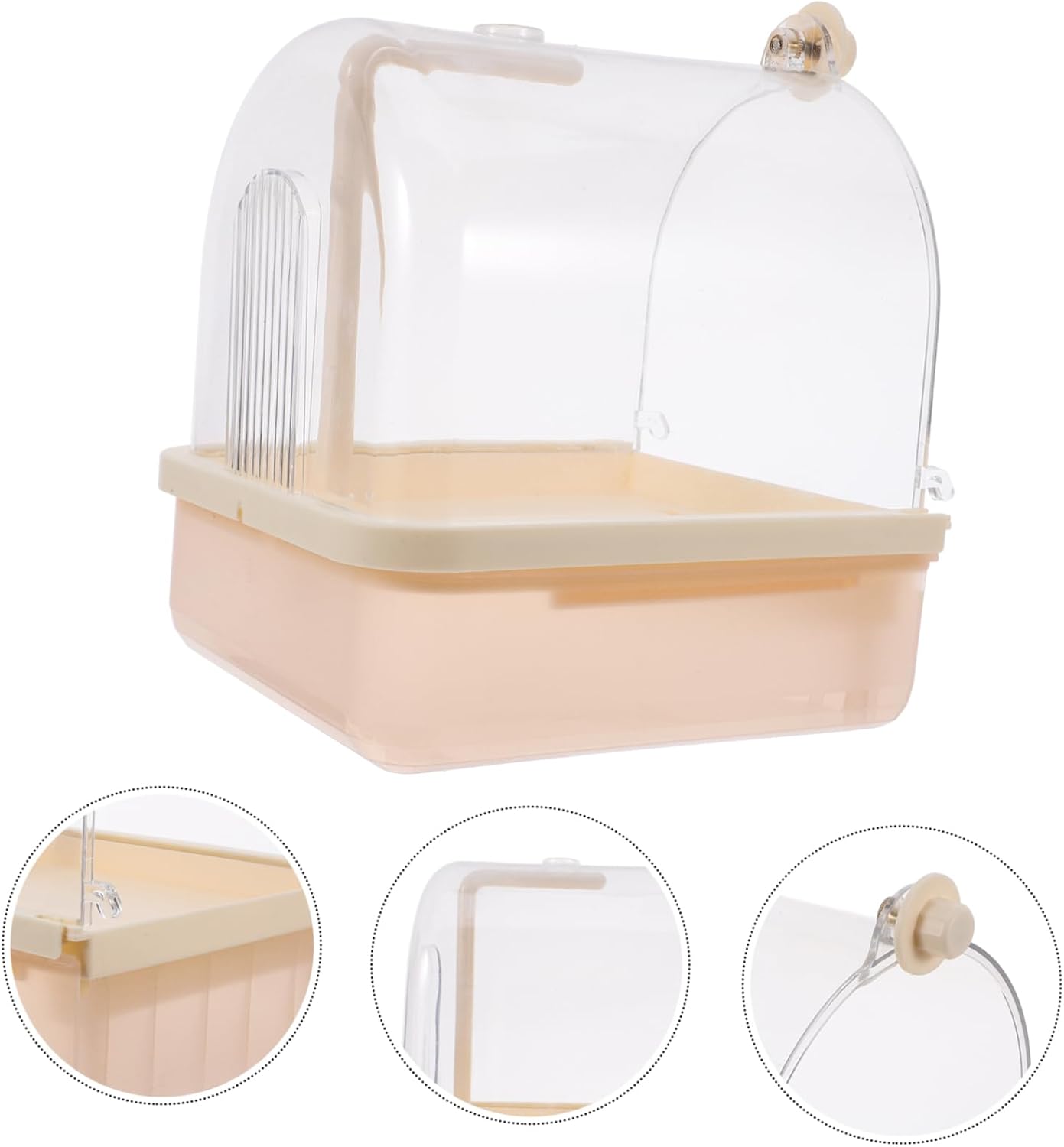 Bath Box for Parrots Automatic Hanging Shower Basin with Rotating Head Stylish Cage Accessory for Easy Attachment and Efficient Cleaning