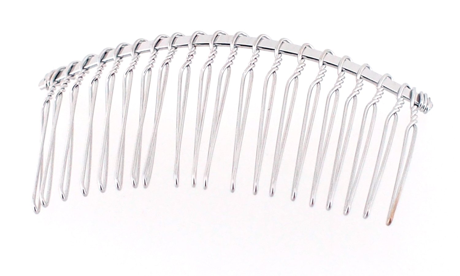 Trimweaver TW-SMHC-80-06 6-Piece 80mm Silver Metal Wire Hair Comb for Bridal Veil Craft, 3-Inch