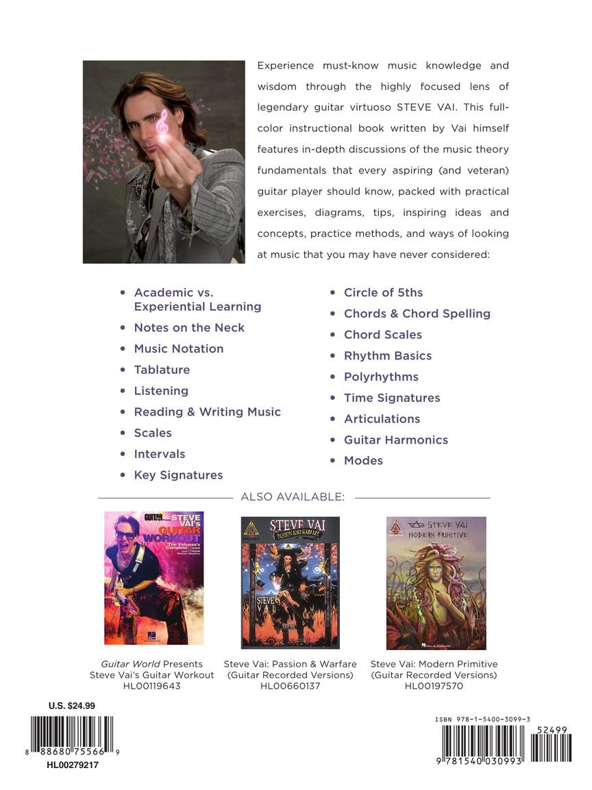 Vaideology: Basic Music Theory for Guitar Players | Steve Vai | Livre pédagogique guitare avec exercices, diagrammes, concepts essentiels et méthodes inspirantes pour débutants et avancés