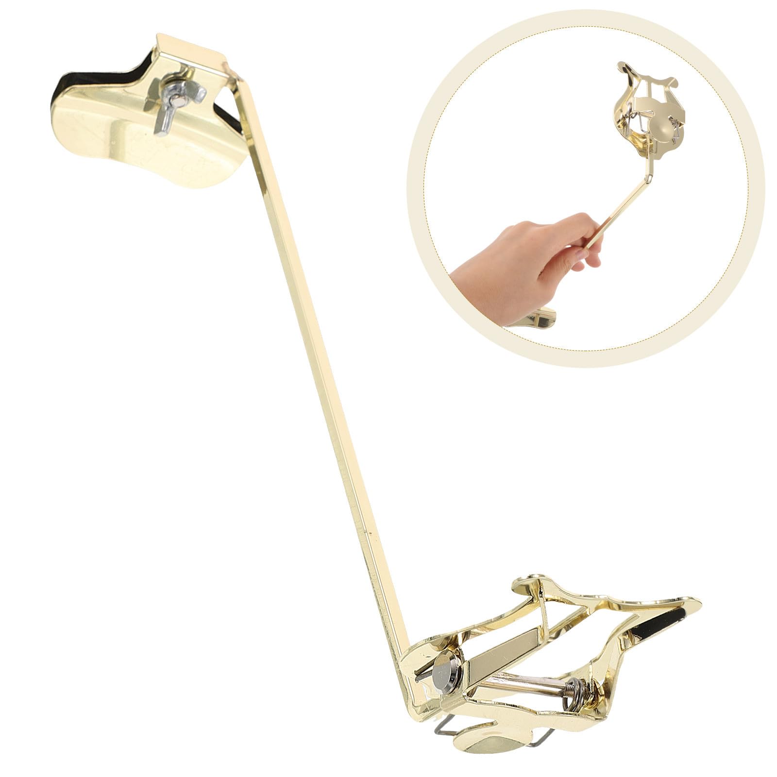 STOBAZA Porte-partitions Clip Portable en Métal Léger Finition Or Élégante pour Saxophone Soprano et Alto pour Répétitions et Fanfares
