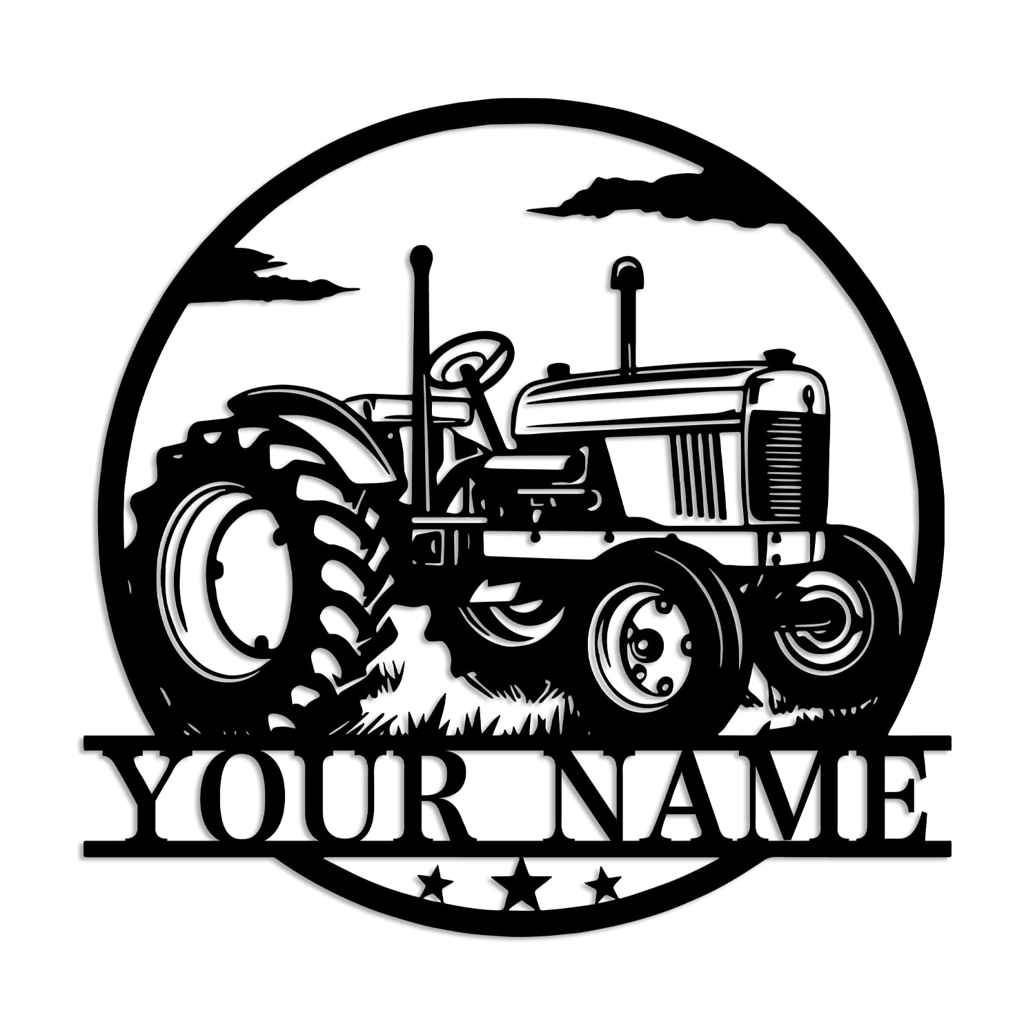 Kissesuu Tractor I Custom Tractor Driver Metal Wall Art, Personalized Farm Tractor Name Sign, Home Decor Farm Truck Decoration Birthday Gift For Farmer, Black Metal Wall Art Decor, Custom Your Name Signs