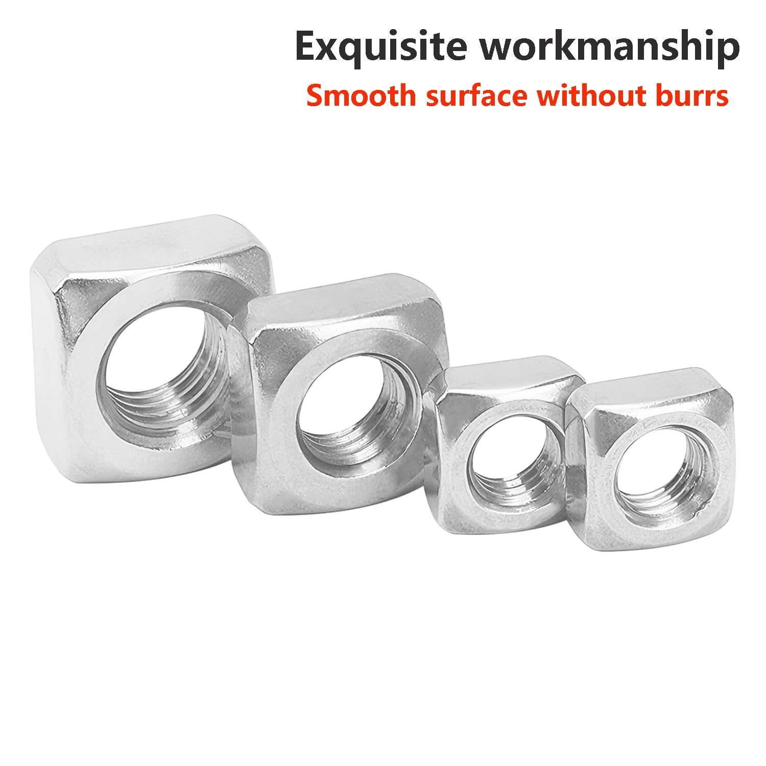 Qrity 20 Pezzi Dadi Quadrati M8 x 13 mm x 6 mm in Acciaio Inossidabile 304, Dado per Giunti e Montaggio Mobili in Legno