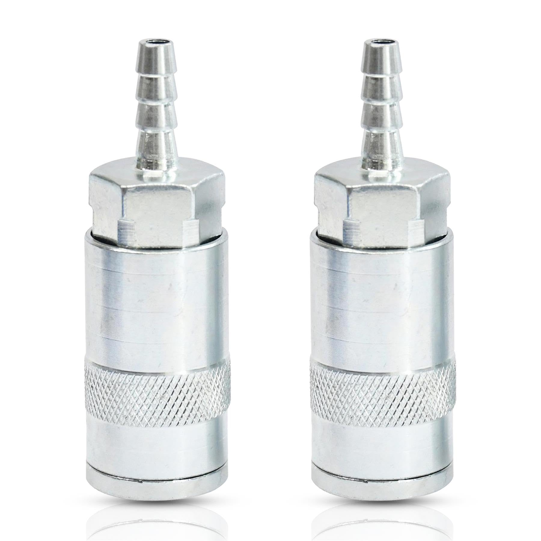 Dapetz ® 2PC Air Line Hose Connectors 1/4'' BSP Thread Quick Release Airline Hose Compressor Fitting Barb Bayonet Coupler Set