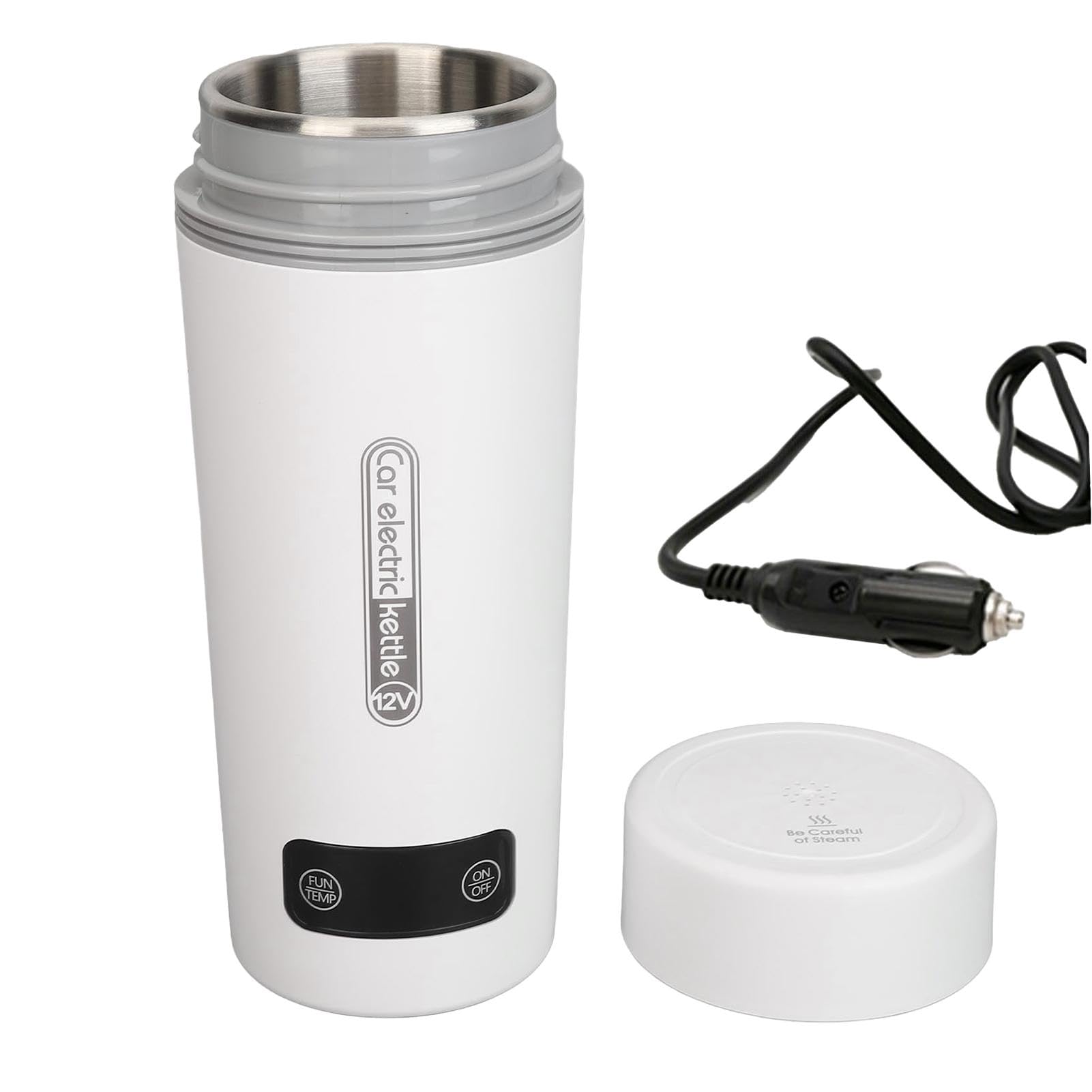 Hervidor Eléctrico para Coche Botella Calentadora Eléctrica de 12V | Hervidor de Agua Potable para Viajes por Carretera, Camping, 4x4, Autocaravanas, Furgonetas, Monovolúmenes