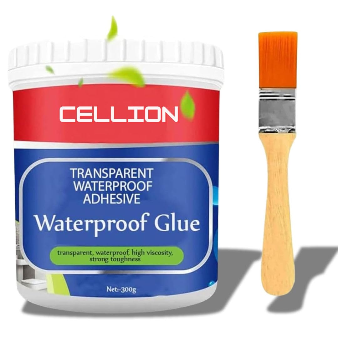 CELLION Waterproof Glue, 300gm Transparent Waterproof Self Adhesive Glue, Acrylic Sealant with Brush for Windows, Roof Leakage, Crack Seal, Pipes, Walls, Tiles (B0DBVWC25Z) Amazon Price History, Amazon Price Tracker