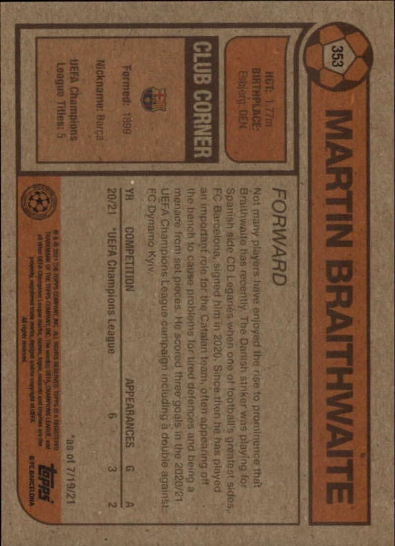 2021 Topps The UCL Living Set UEFA Champions League #353 Martin Braithwaite PR277 FC Barcelona Official Soccer Futbol Trading Card LIMITED PRINT RUN