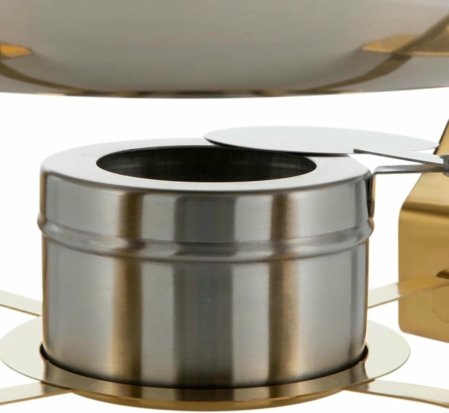 プラットフォームヒーター付きビュッフェ、ダイニングストーブ用ゴールド吊り下げ蓋付きゴールドラウンドヒーター、ステンレススチール、ラウ