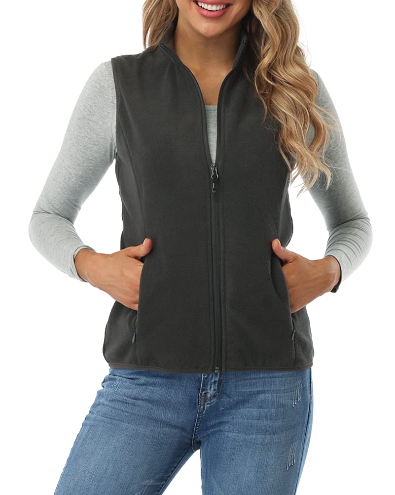 fuinloth Gilet Donna in Pile Smanicato Elegante Invernale Sportivo con Tasca Gilet Termico con Cerniera Senza Maniche Giacca