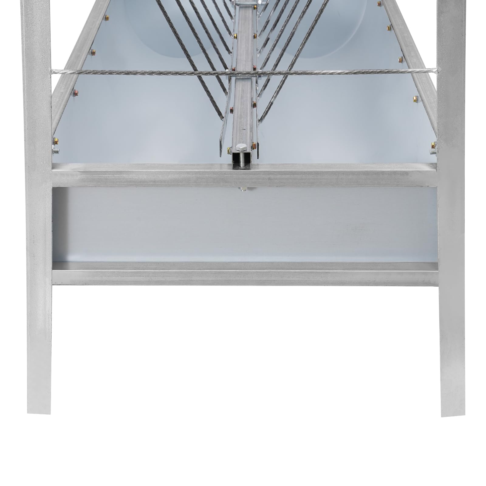 Comedero para cabras con comedero para heno y 2 comederos – 200 L 2 en 1 comedero de acero galvanizado – comedero resistente para ovejas, alpacas, caballos
