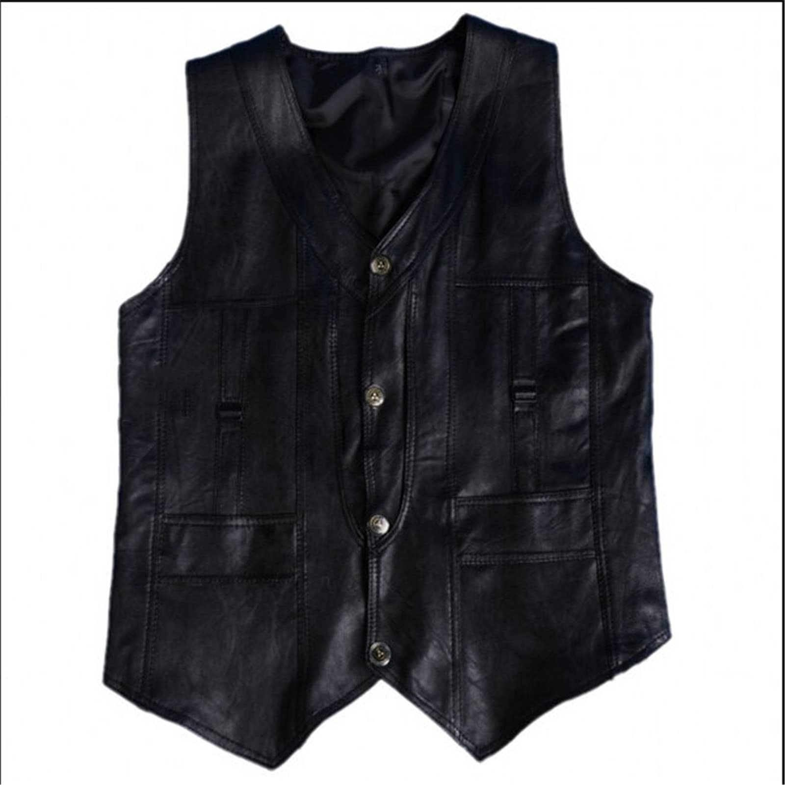 Winterjacke Herren Schaffell Weste Frühling Sommer Weste Pelz Lederjacke