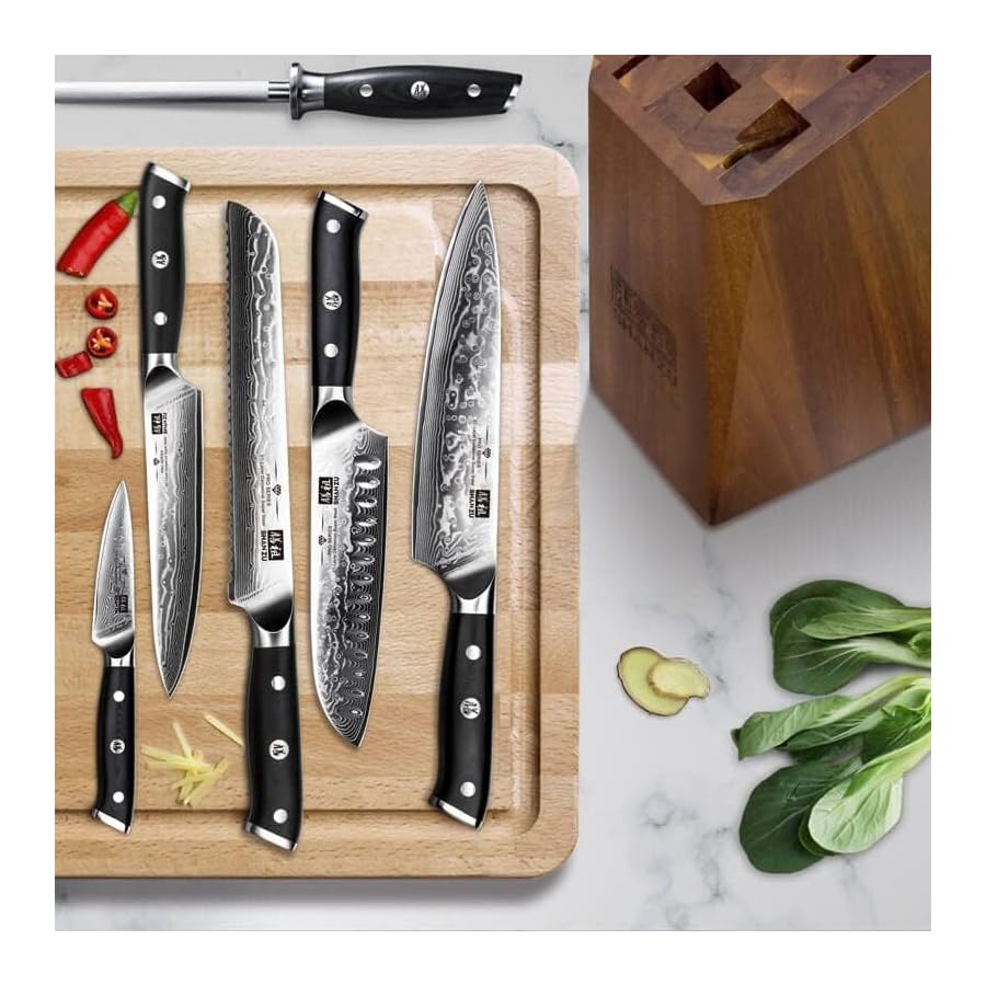SHAN-ZU-Damascus-Kitchen-Knife-Set-7-Piece-Professional-Knife-Sets-for-Chefs-Japanese-Super-Steel-Damascus-Kitchen-Knife-Set-With-G10-Handle-Knife-Block-Set SHAN ZU Damascus Kitchen Knife Set, 7-Piece Professional Knife Sets for Chefs, Japanese Super Steel Damascus Kitchen Knife Set With G10 Handle Knife Block Set