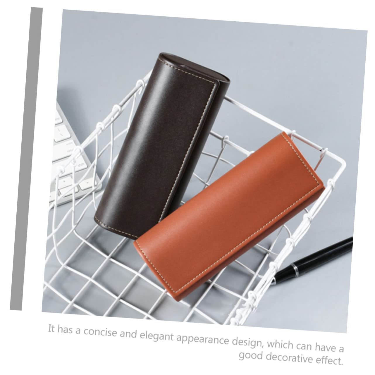 Healeved custodia per gli occhiali donne leggere sottile protettivo custodia per occhiali da sole tu custodia per occhiali da viaggio custodia per occhiali portatile pelle Cioccolato