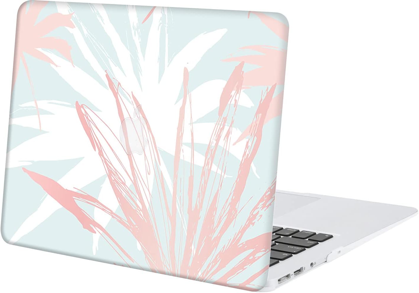 HBLX Laptop Case Compatible with New MacBook Air 13.6 inch, 3D Color Printing Matte Plastic Hard Shell Case Cover - White Flower