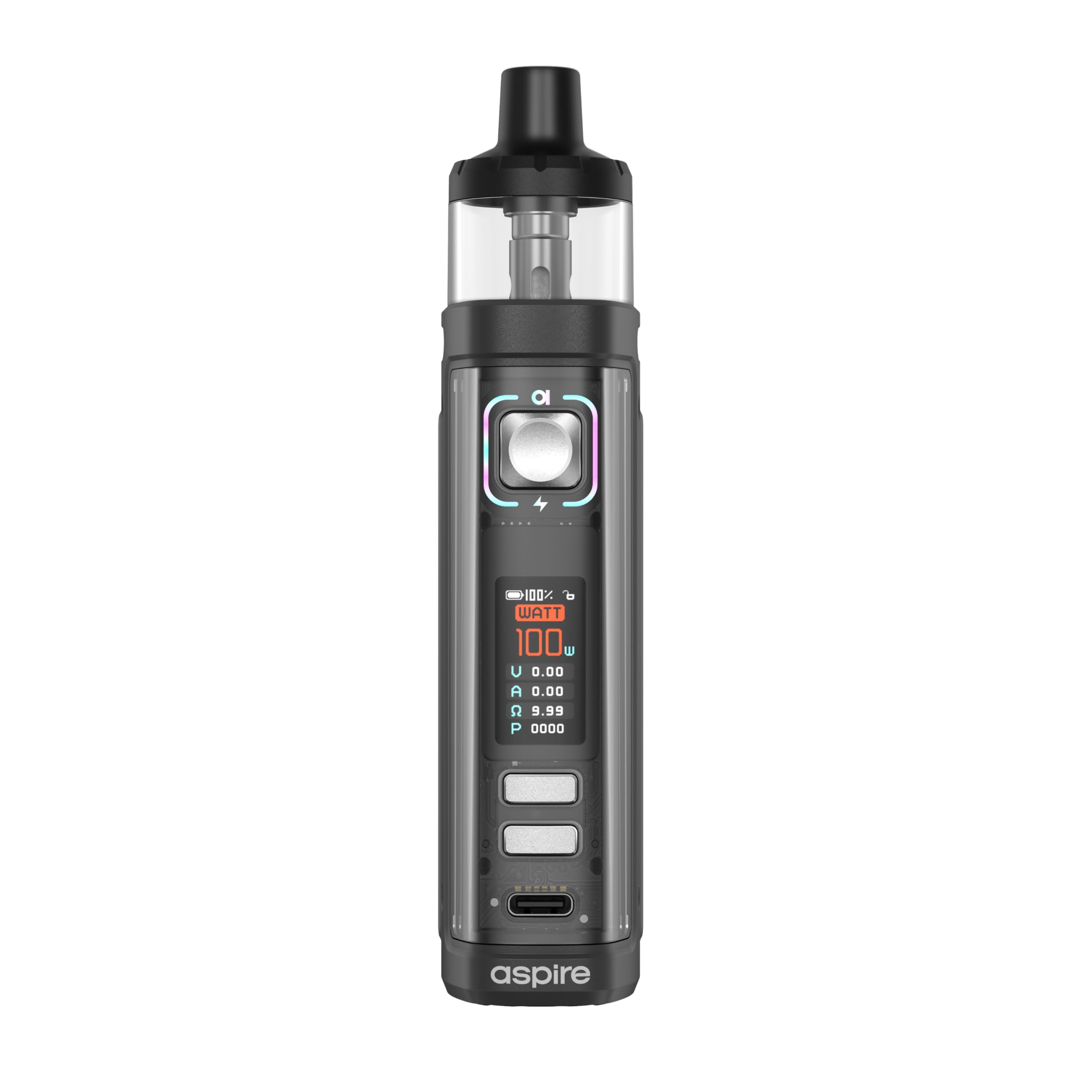 Aspire Veynom LX Sigaretta Elettronica Regolabile 100W per Svapo di Polmone  - Pod Mod con Batteria 3200mAh, Display, Tank 5ml, Compatibile BP Coil,  Senza Liquido Senza Nicotina (Black) : Amazon.it: Elettronica