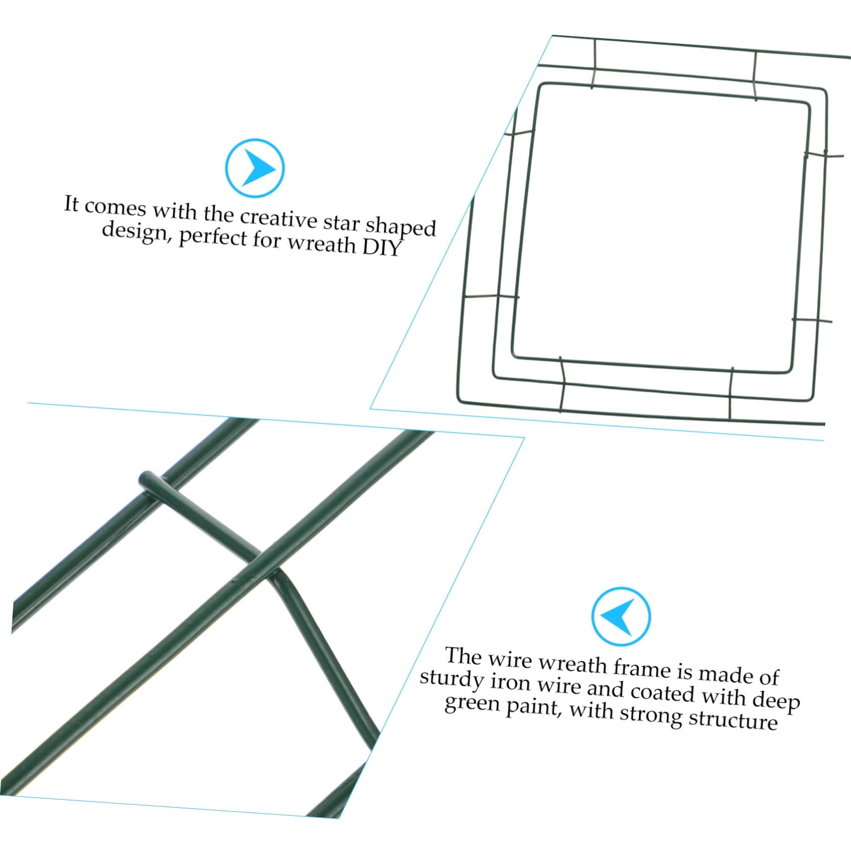 HOLIDYOYO 2pcs DIY Iron Wreath Frame Wire Wreath Hanger for Home Decor New Year's Christmas