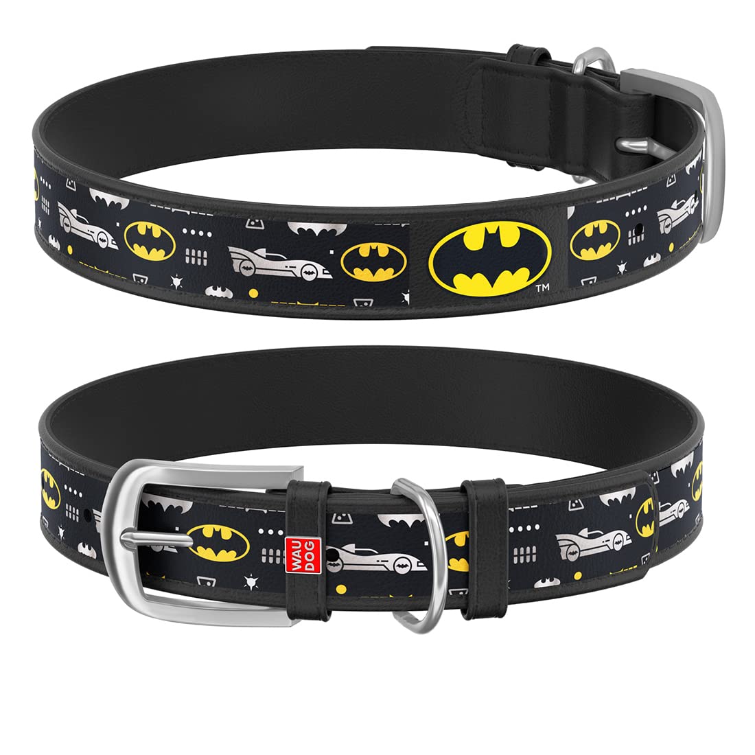 WAUDOG Adjustable Dog Collars - Batman Printed Collars for Dogs & Puppies - Soft Durable & Strong Dog Collars - Leather Dog Collars for Pets - Black (21-29 cm) (B09MKNRYQT) Amazon Price History, Amazon Price Tracker