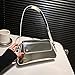 Motleader Silver Metallic Evening Bag for Women Y2K Silver Leather Shoulder Bags Sparkle Purse for Prom Wedding Party