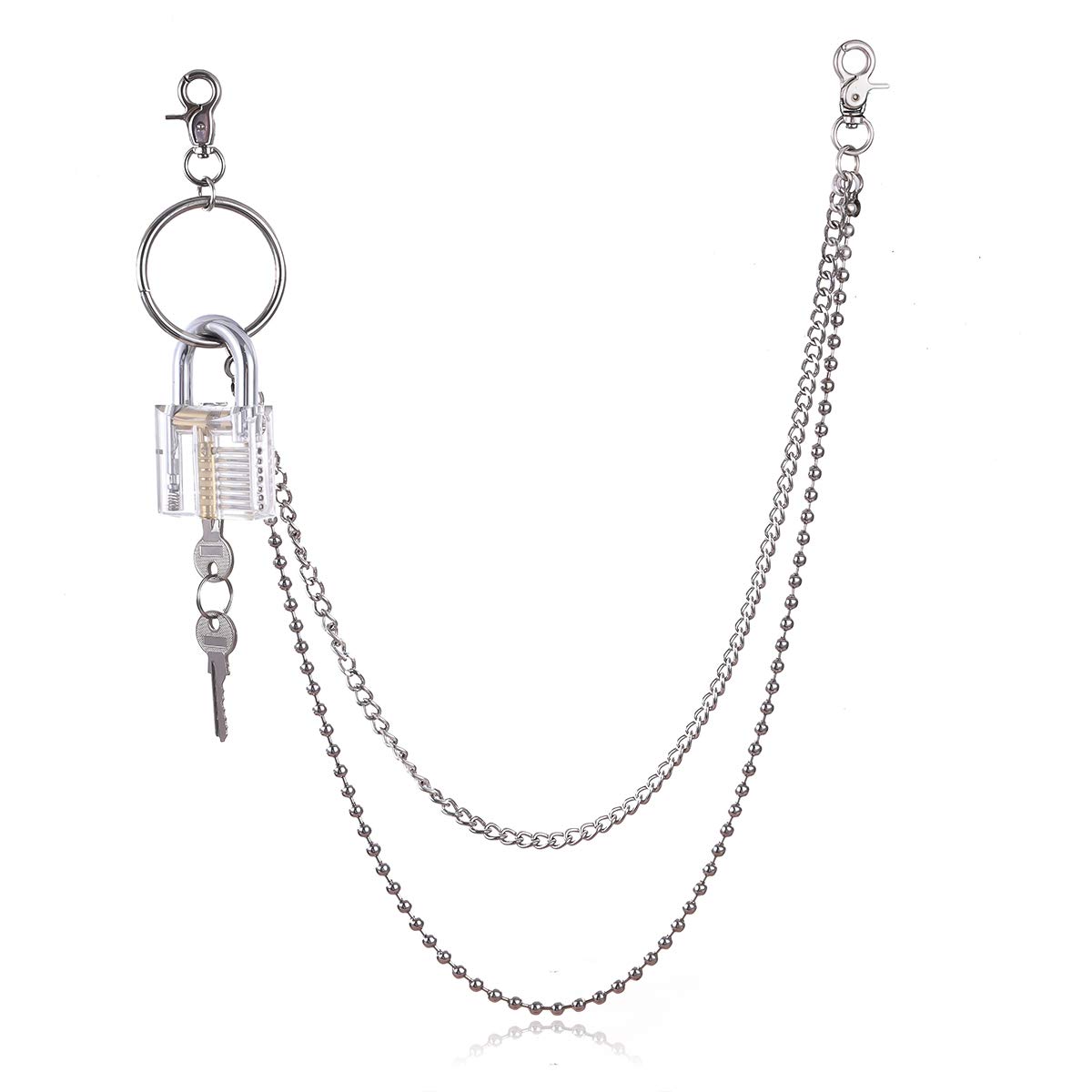 Buy 2 Pieces Silver Chains for Jeans Pants Chain with Lock Jean Chains