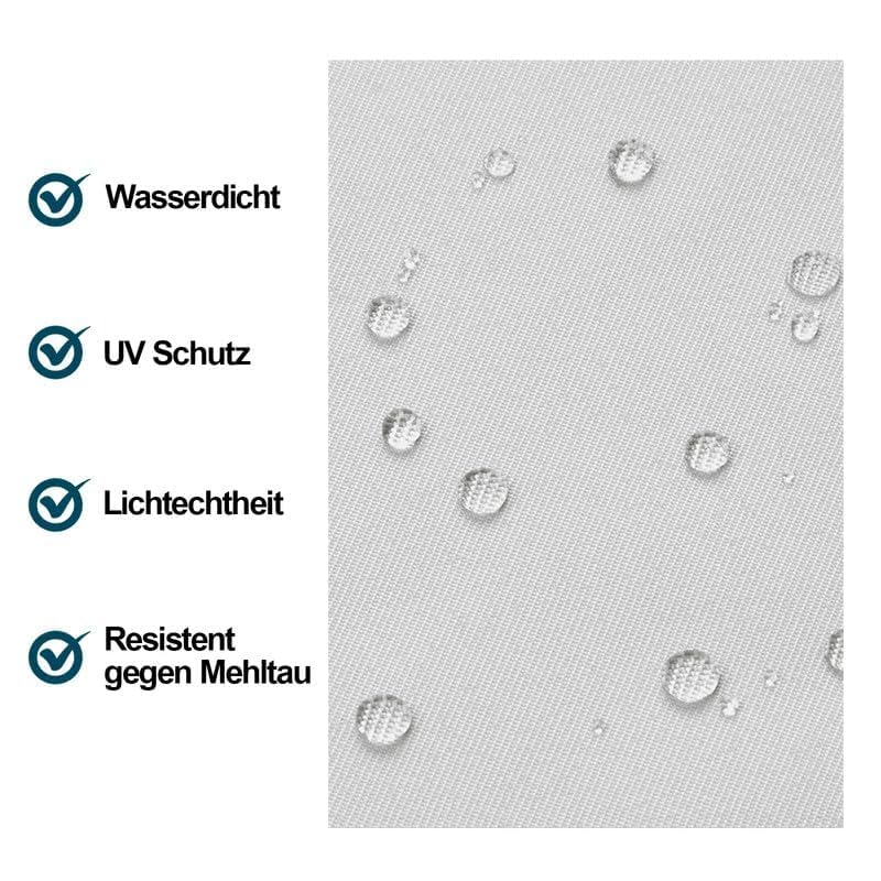 Outdoor Vorhänge Grau – Wasserfest, Winddicht & UV-Schutz Für Terrasse, Balkon & Garten | Mit Rostfreien Ösen & Binde-Gurt