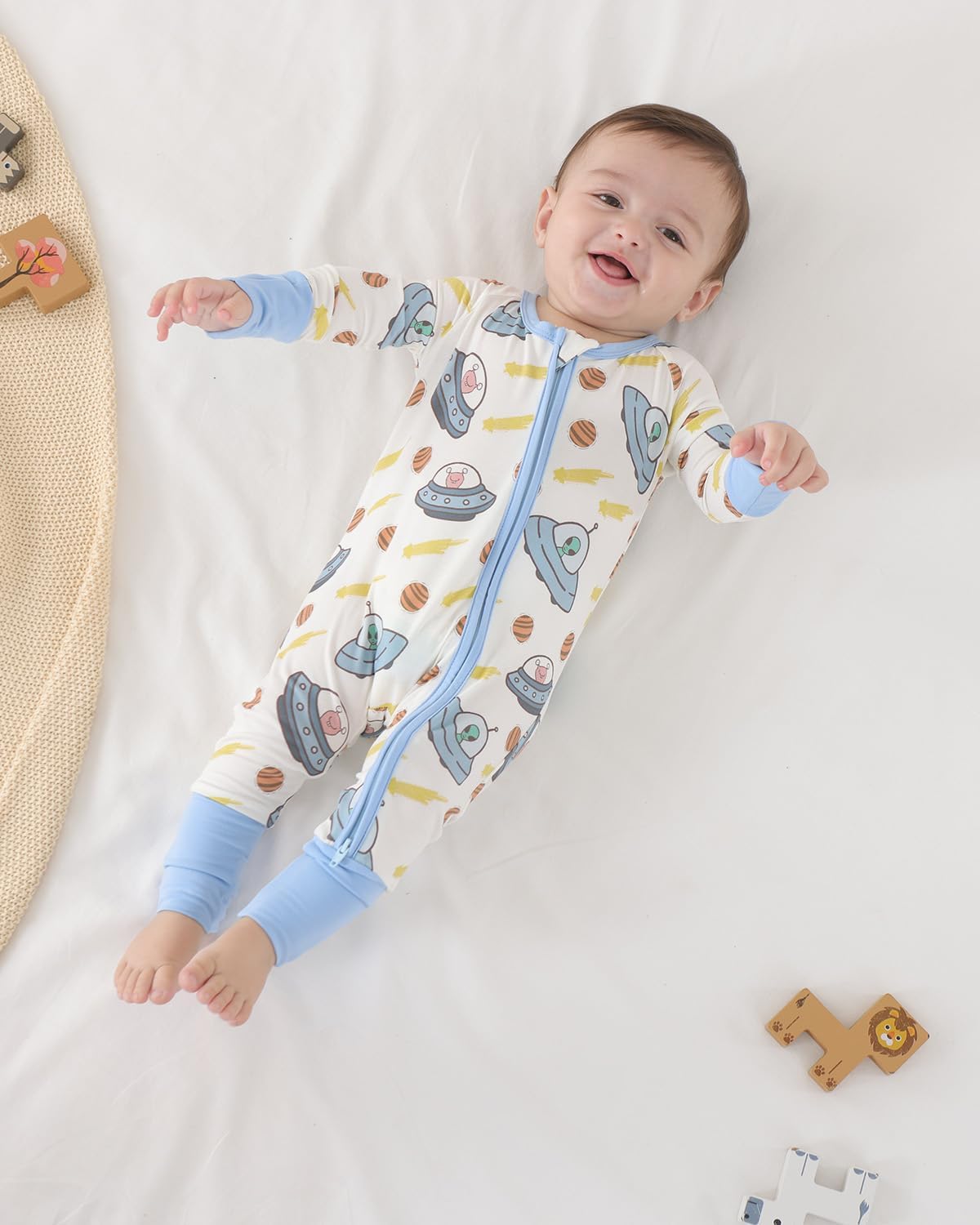 GUISBY Baby Boys' Pajamas Sleep N Play, Baby Clothes, Long Sleeve, Footless,Newborn-2T - Image 6