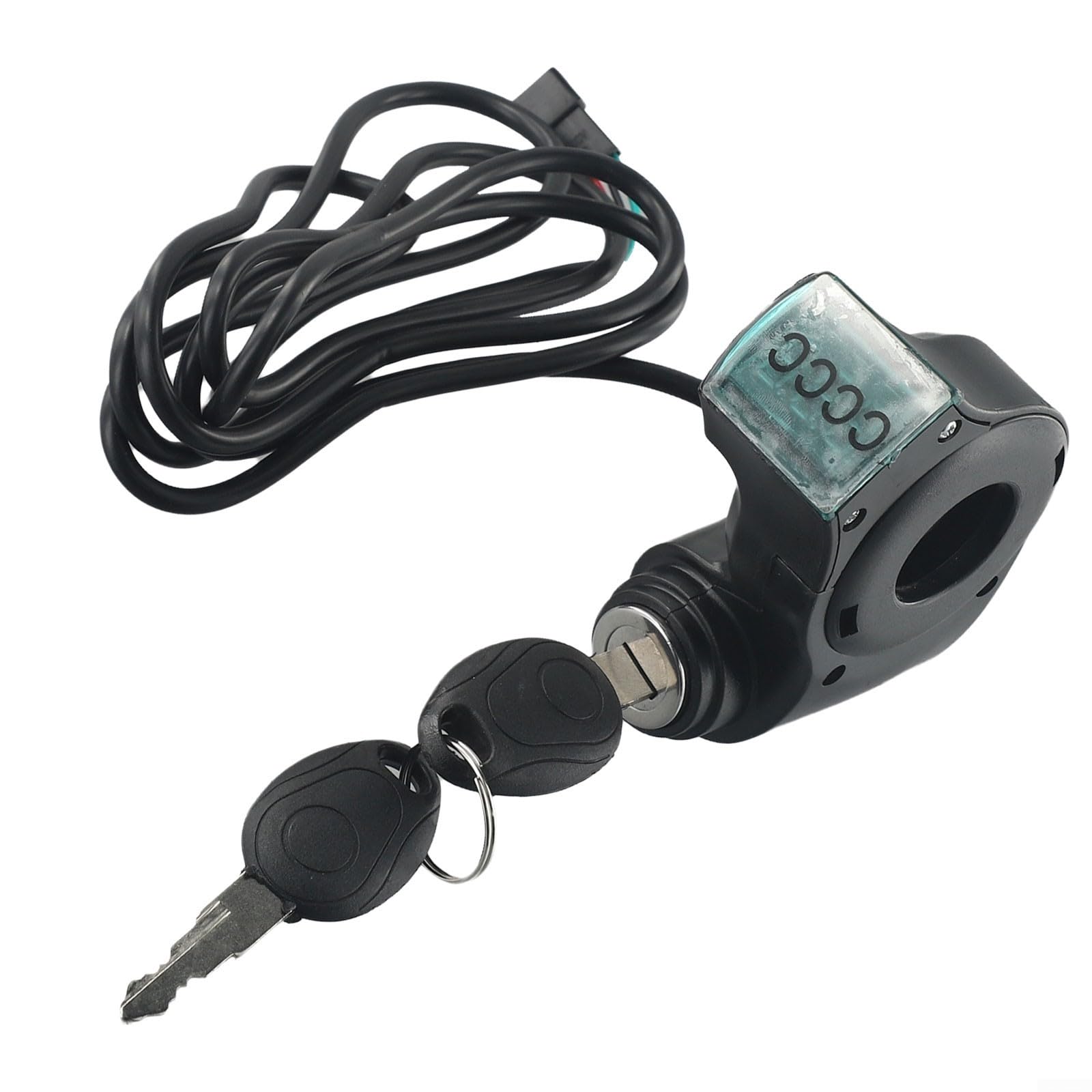 Vootnifig Electric Scooter Ignition Lock Cylinder Starter Switch with Keys, Black ABS Security Accessory, Compatible with General Models
