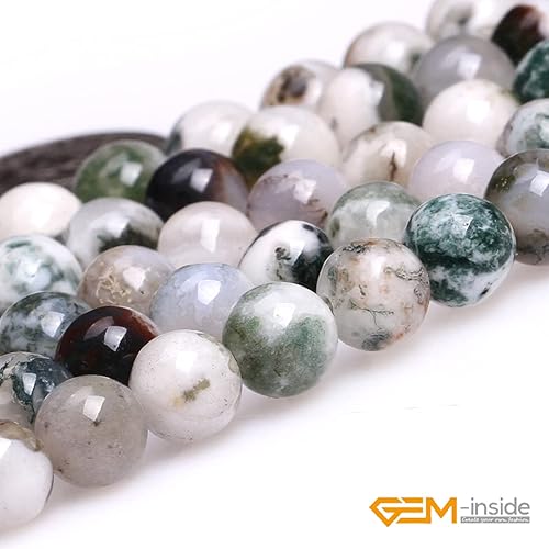 Miniatura 343 de GEM-Inside - Cuentas sueltas de piedra de lava negra natural de 0.315 in para hacer joyas, 15 pulgadas Cordierita de grado A