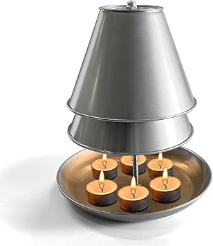 Tea Light Candle Heater for Indoor, Double-Layered Metal Tea Light Oven Candle Holder,Metal Radiator for Home Bedroom Garden Patio Decor
