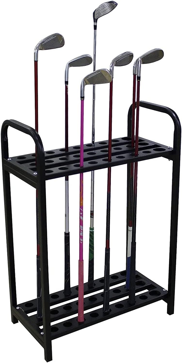 27 Holes Golf Club Organizers Display Shelf Rack, Black Metal Golf Clubs Putter Storage Stand Organizer Equipment, for Drivers Putters & Irons