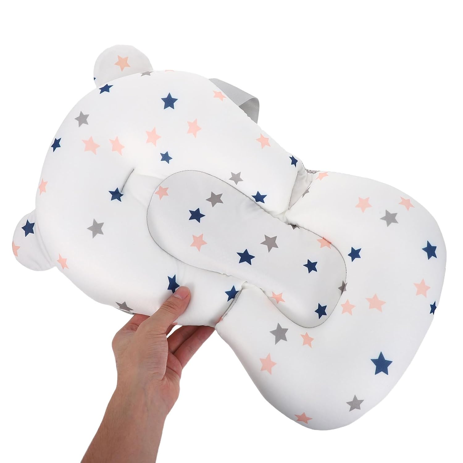 Toyvian Bath Seat Support with Breathable Mesh Non Slip Floating Shower Pad Cradle for Newborns Soft Sponge Tub Insert for Safe and Comfortable Bathing