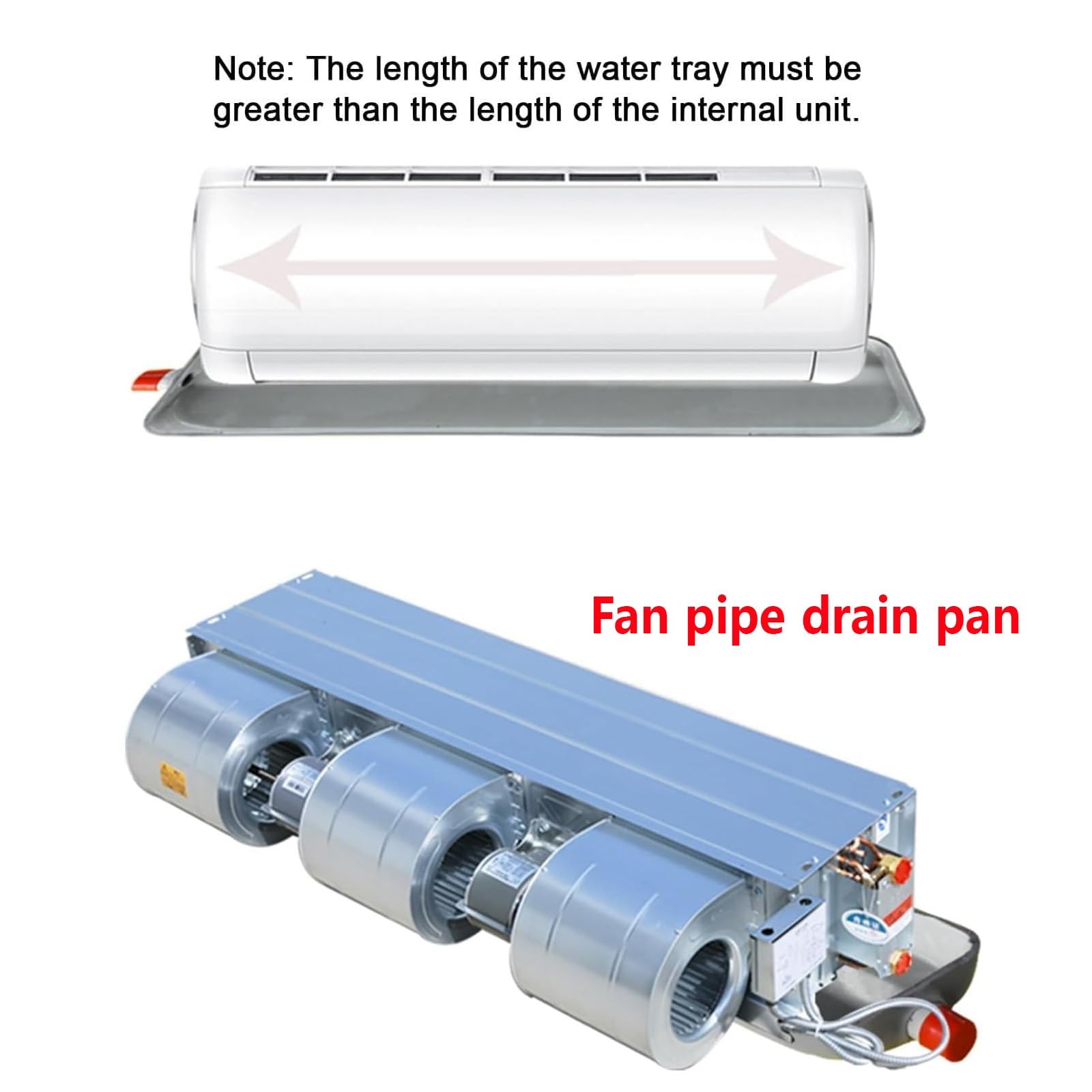 Condensa Condizionatore,Bacinella di Scarico per Condizionatores,Materiale Zincato,Adatto per Sistemi di Condizionamento Split A Pompa di Calore(106 * 12cm/41.7 * 4.7in)