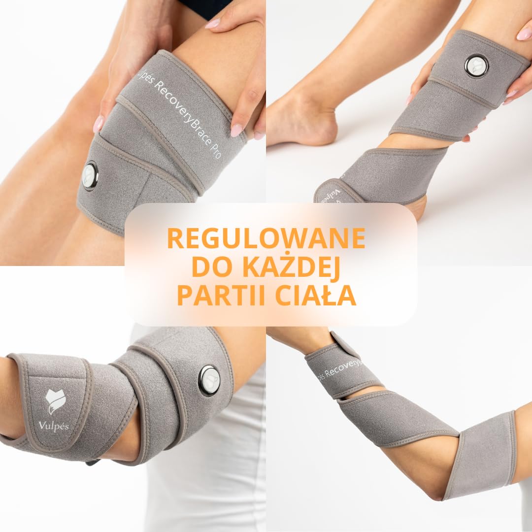 Vulpés RecoveryBrace PRO – inteligentny, ogrzewany elektrycznie bandaż | wsparcie ciepła dla nadgarstków, łokci, kolan, stawów skokowych, stawów skokowych | opracowany w Niemczech