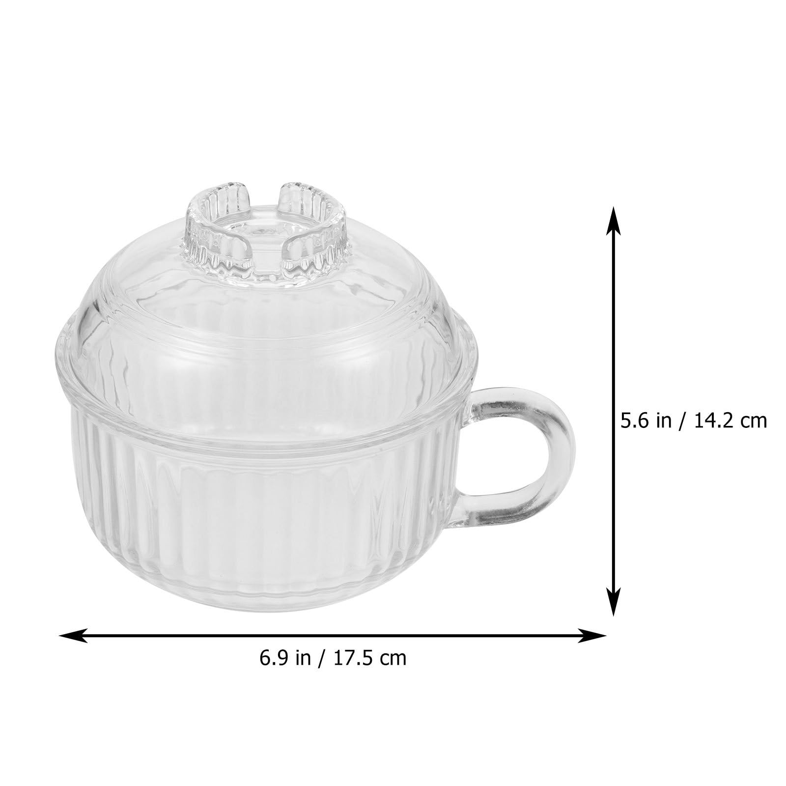 GALPADA Suppenschüssel mit Deckel aus Glas Mikrowellengeeignete Haushaltsglasschüssel Kleine Dampfgarer Suppenschale für Täglichen Gebrauch
