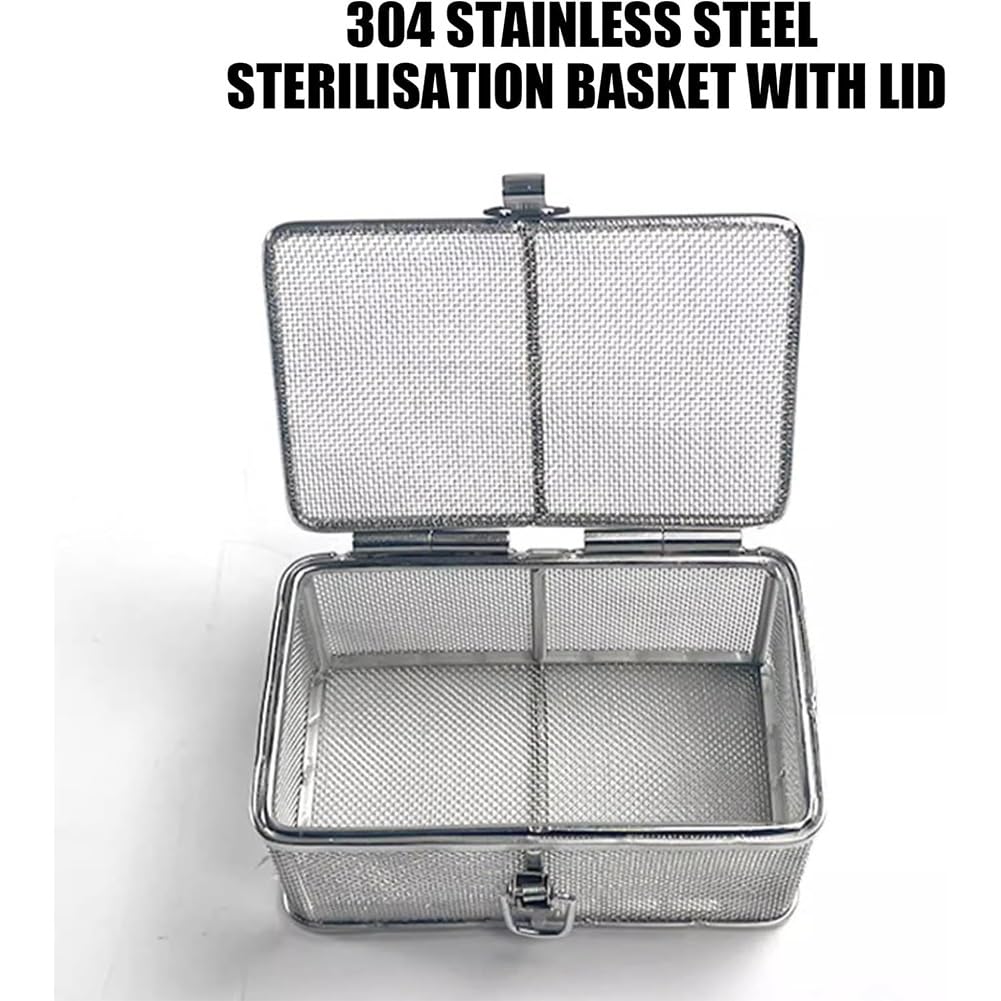 Vassoio di sterilizzazione per Strumenti Chirurgici, cestello in Rete di Acciaio Inox 304 per la sterilizzazione di apparecchiature mediche