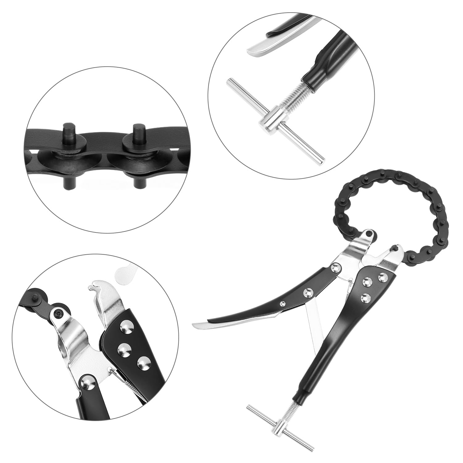QWORK® Obcinak do łańcucha wydechowego, obcinak do łańcucha, do cięcia rur wydechowych i wydechowych, do miedzi, PVC, aluminium