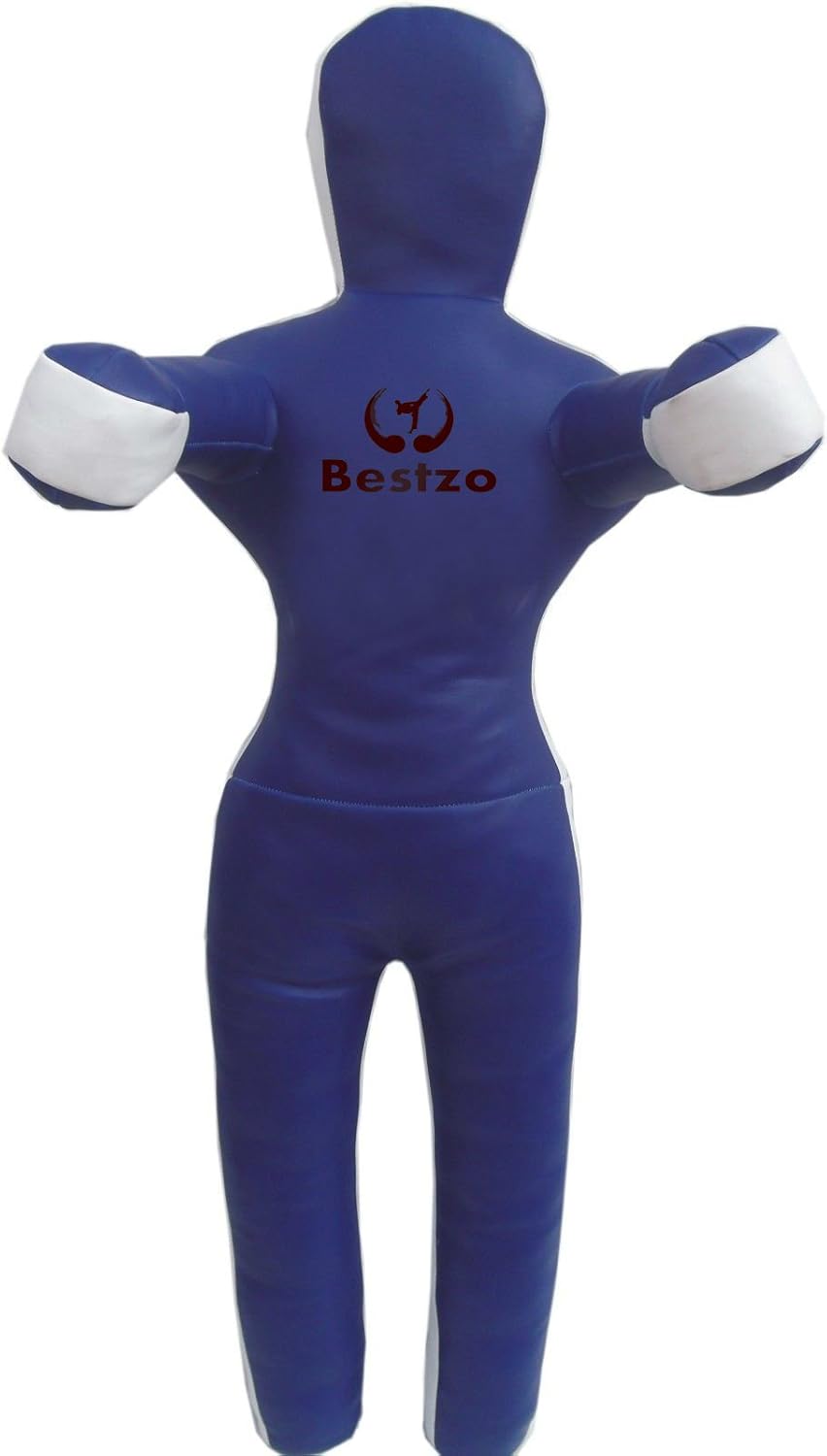 Bestzo MMA Jiu Jitsu Judo Punching Bag Brazilian Dummy Blue Standing Position -Unfilled