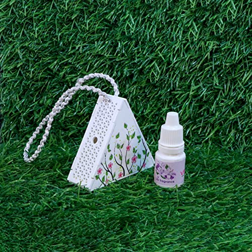 Image of Acrylic Pendant Air Freshener| Hanging Car /Home /Office Perfume | Long Lasting Natural & Organic Air Freshener | Long Lasting Deodorizer | Aroma Diffuser Car Air Purifier (Triangle - Lily)