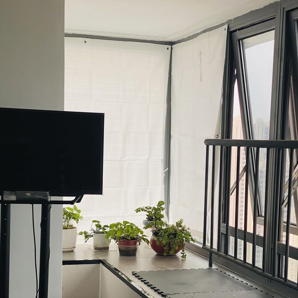 Weißes Schattentuch Für Gewächshäuser, Schattennetz Für Gartenpflanzen Mit Ösen, 3 X 2 M, 50% UV-beständig, Schattiergewebe, Rasennetz Für Pergola, Terrasse(2.0x4.0m(6.5x13.1ft))
