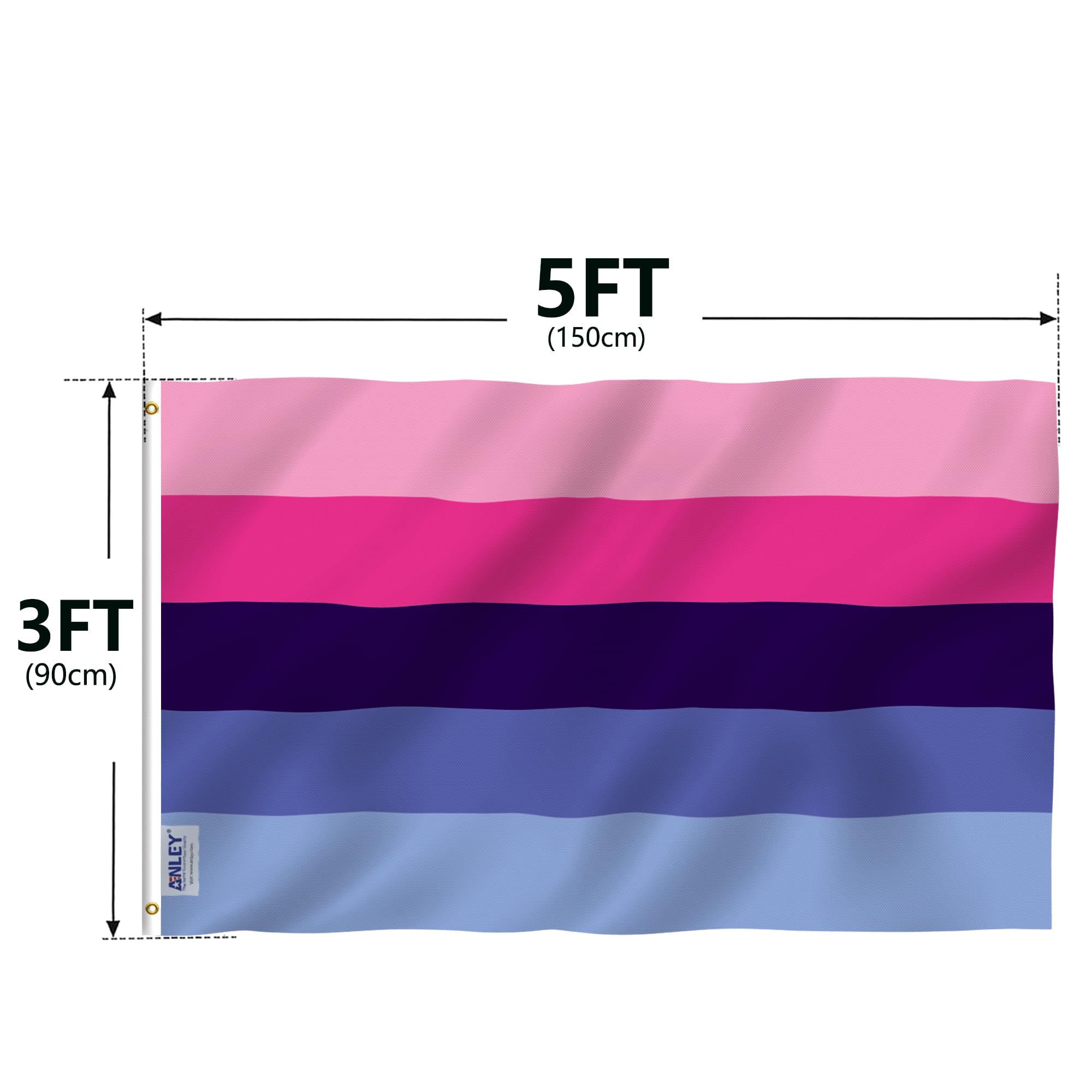 Anley Fly Breeze 3x5 Foot Omnisexual Pride Flag - Żywy kolor i odporność na blaknięcie - Płócienny nagłówek i podwójne szycie - Omniseksualne flagi LGBT Poliester z mosiężnymi przelotkami 3 X 5 Ft