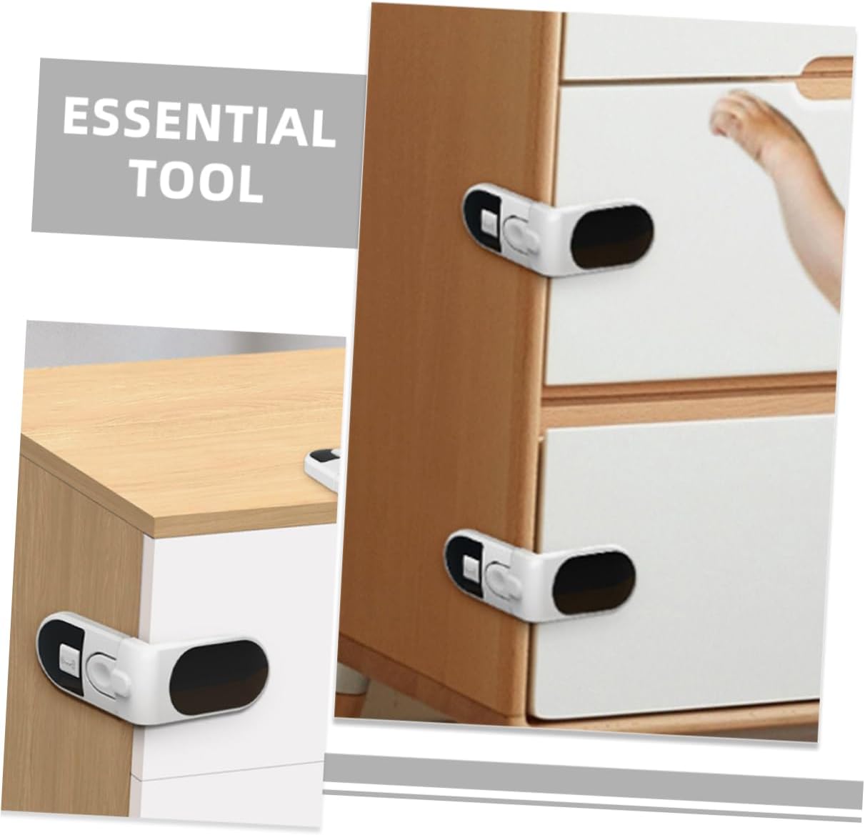 Hemoton 20pcs for Cabinets Finger Injury Prevention Latches Easy No-drill Installation Secure Cupboards Drawers Proofing Locks for Home Safety