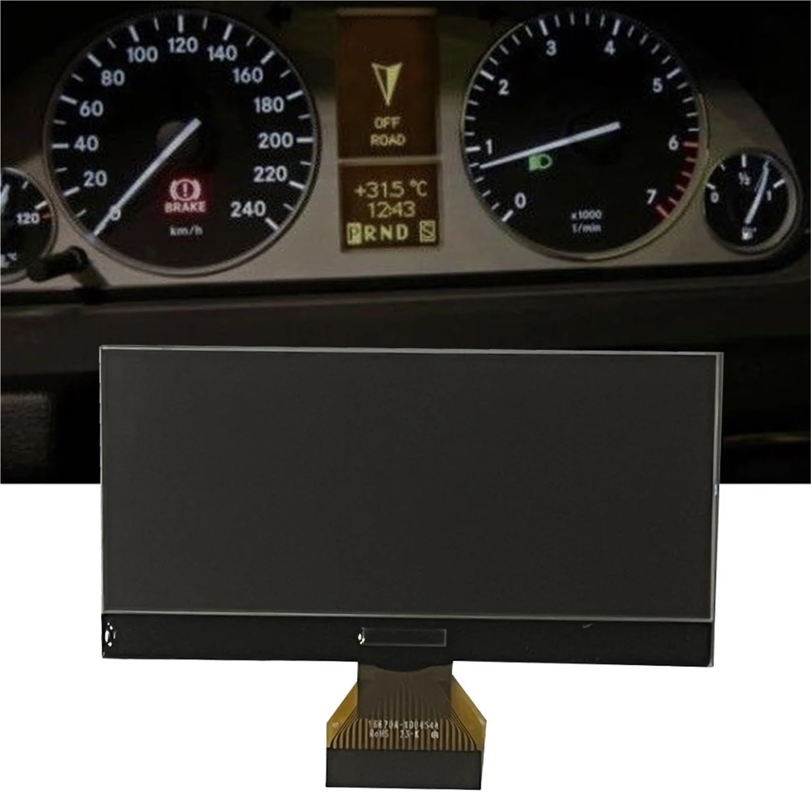 wyświetlacz Headup 1 szt. Wyświetlacz LCD zestawu wskaźników pasuje do Mercedesa klasy A i B W169 W245 A1695400448 Części samochodowe Akcesoria