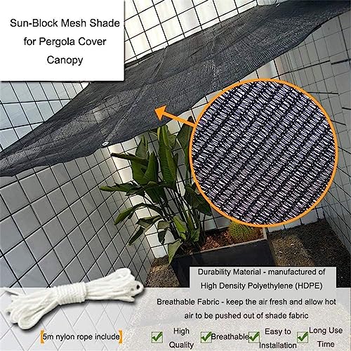 Voile d'ombrage rectangle protection solaire auvent noir 3x5 - 3