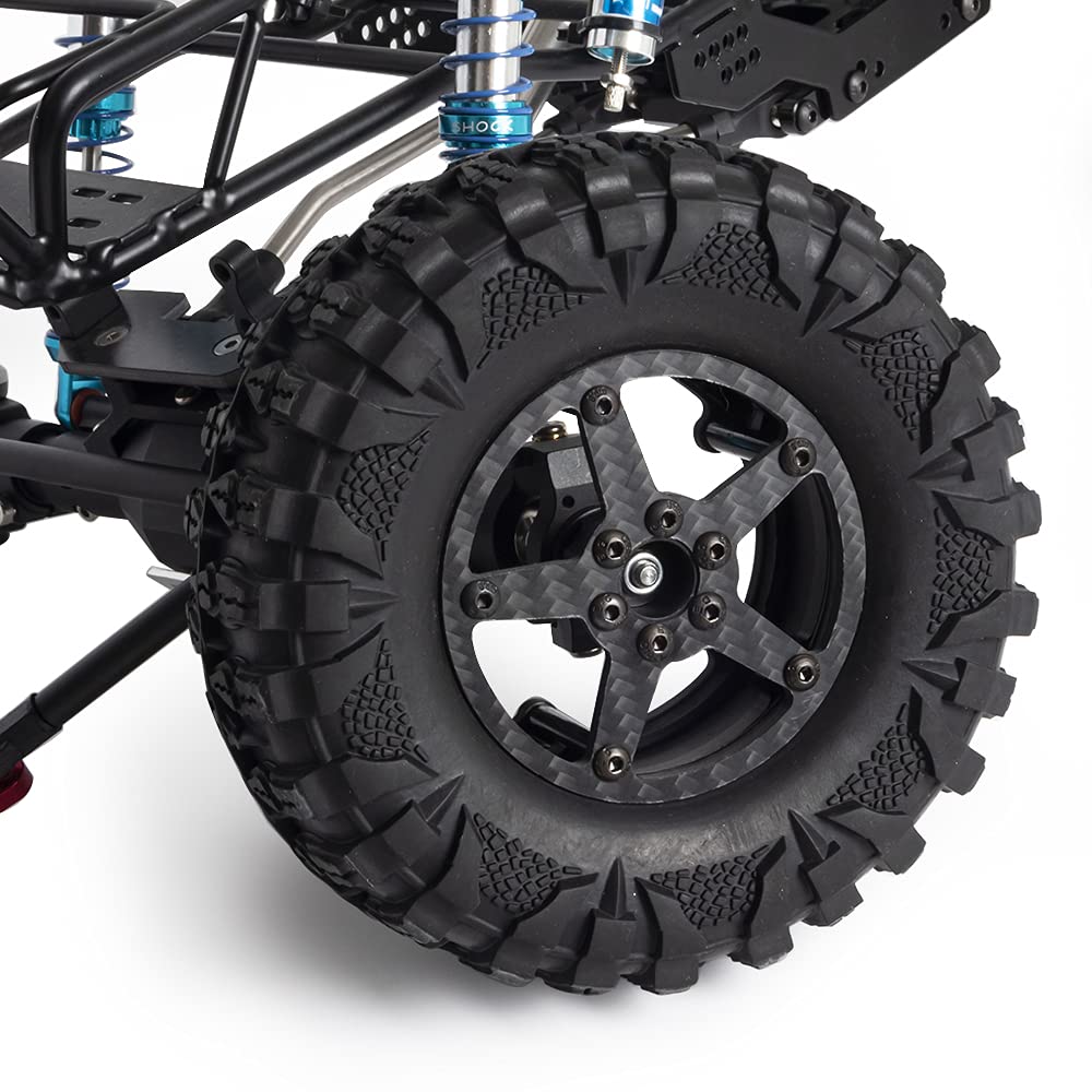 AOLTNRC 2.2 Carbon Fiber Wheels Rim for 1/10 RC Crawler LCG Cheater Rigs Capra SCX10 Pro GSPEED V4 TRX4 Element Enduro Upgrades Accessories (4pcs A)