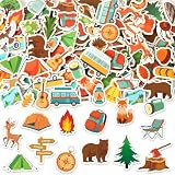 JULBEAR 300 Pieces Travel Camping Foam Stickers Bulk Self-Adhesive Cartoon Camping Stickers for Arts Crafts Travel Camping Party Favors Activity Reward Scrapbooks DIY Supplies