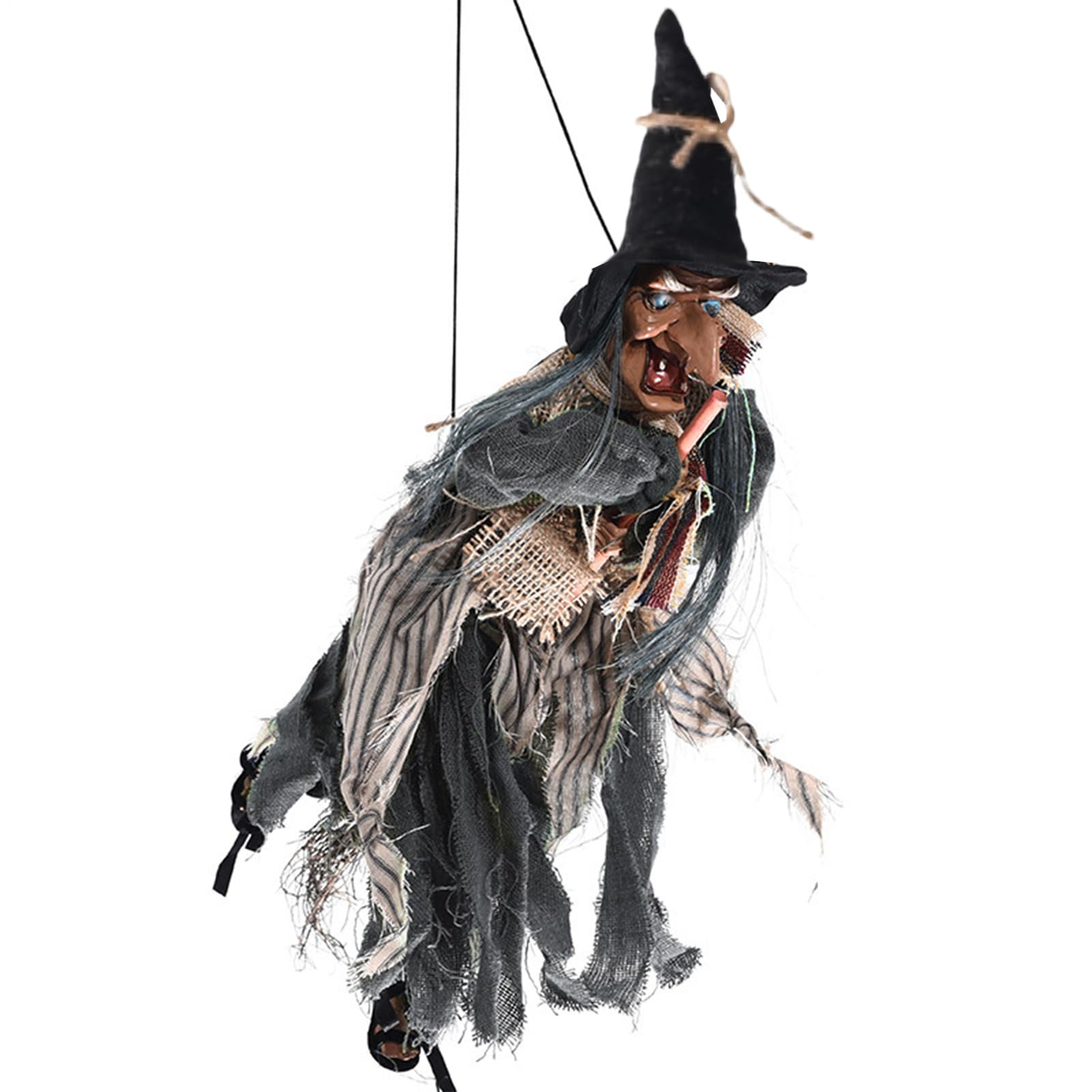 Décoration Suspendue Animée Halloween – Sorcière Hurlante, Hauteur 70,9 Cm (180cmx80cm) – Intérieur
