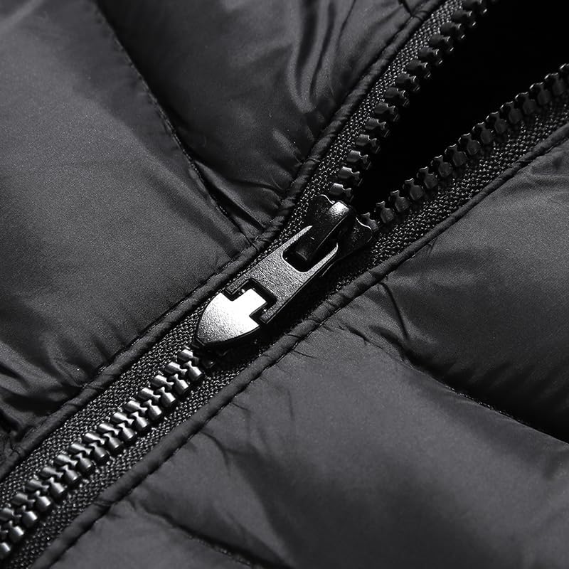 Men's winter thick warm windproof detachable hat imitating down jacket, fashionable and trendy