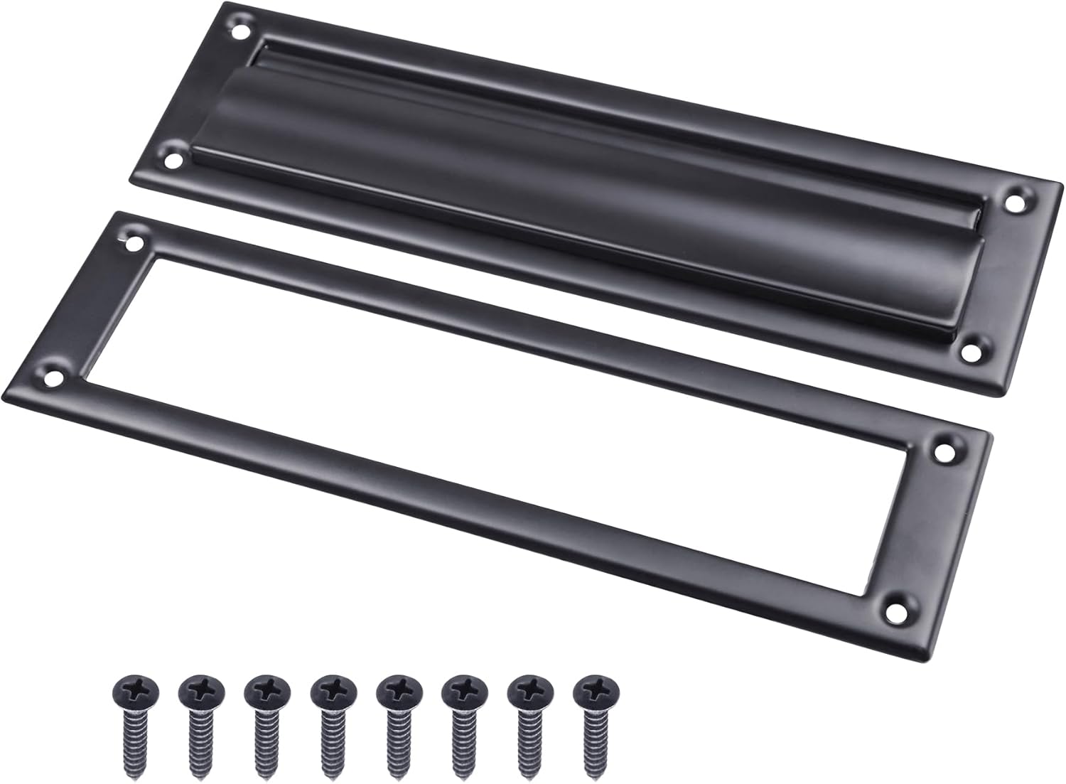 Stainless Steel Front Door Mail Slot, 13“ x 3-5/8”, for Door Mailbox Delivery Opening, Matte Black, 1 Pack