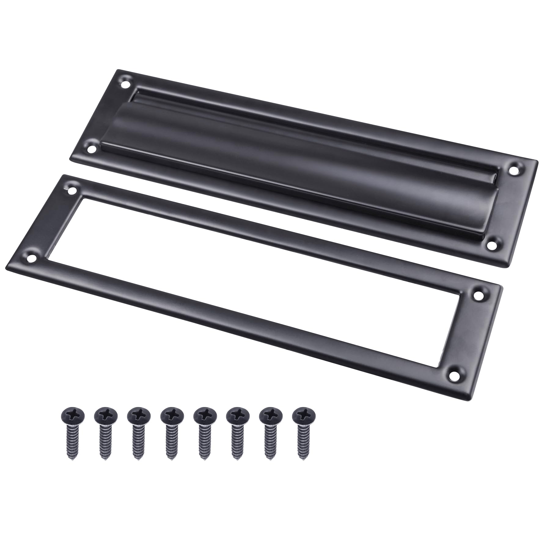 Stainless Steel Front Door Mail Slot, 13“ x 3-5/8”, for Door Mailbox Delivery Opening, Matte Black, 1 Pack