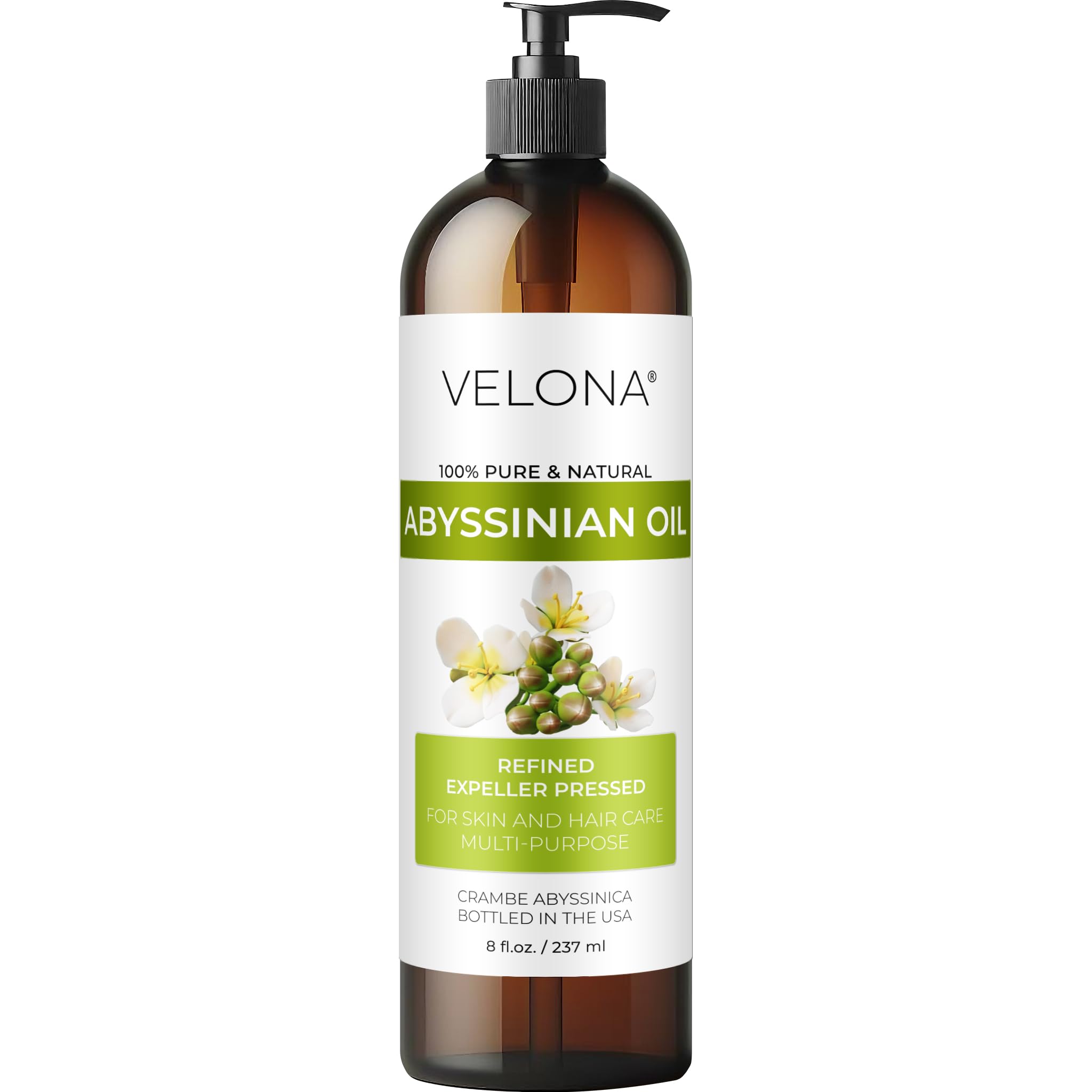 Abyssinian Oil by Velona - 8 Fl Oz | 100% Pure and Natural Carrier Oil | Cold Pressed | Hair, Body Care | Use Today - Enjoy Results 230 g (Pack of 1)