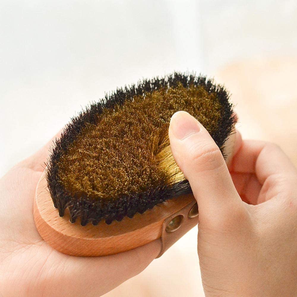 AKAZI Cepillo para el Cuerpo del baño Cepillo de baño para la Espalda de la Ducha, Cepillo de cerdas Naturales, Cepillo para el Cuerpo seco, Puede exfoliar y Mejorar la condición de la Piel