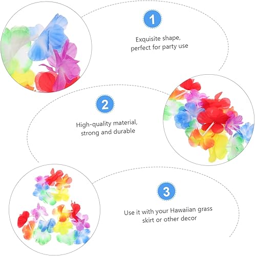 Miniatura 7 de LIFKICH 10 pares de pulseras hawaianas para disfraz de fiesta tropical, decoración de fiesta de playa, suministros de fiesta de cumpleaños, ropa